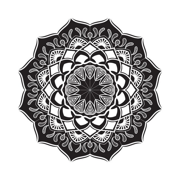 Vector mandala luxury decorative puja alpona for coloring book pages motif diwali rangoli indan motif