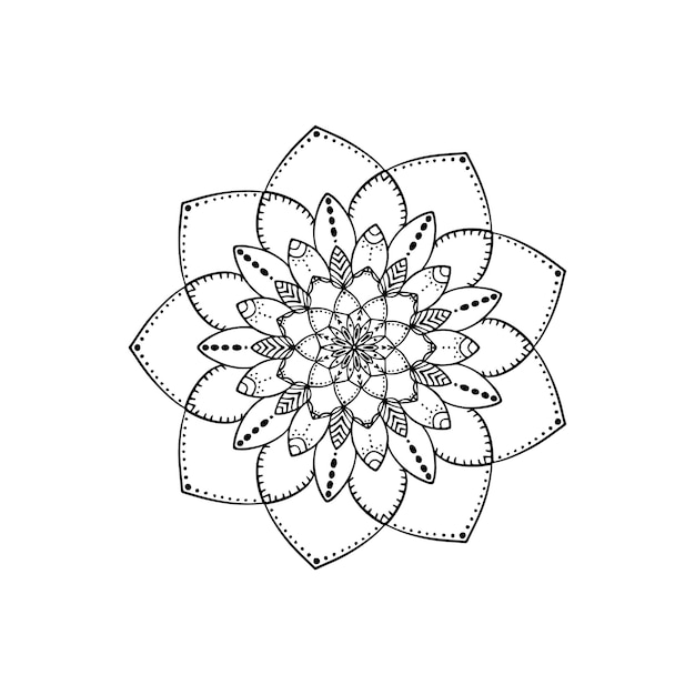 Mandala made of black and white background design