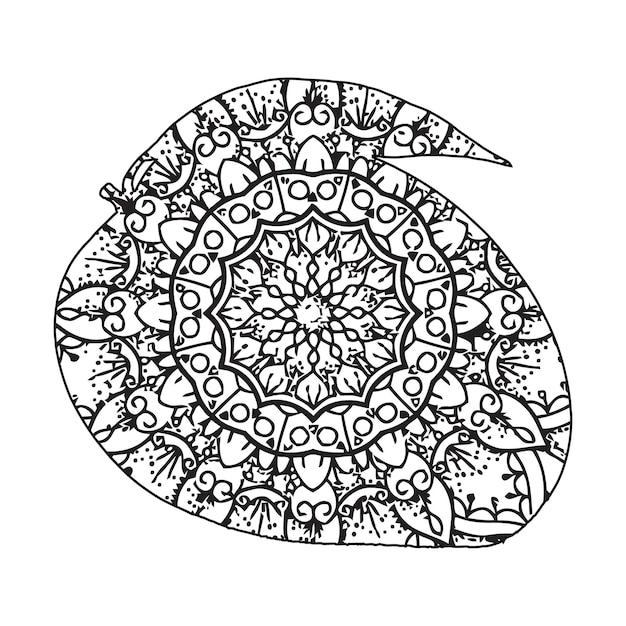 Mandala Mango Coloring Page For Kids