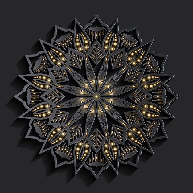 Vector mandala met 3d-effect