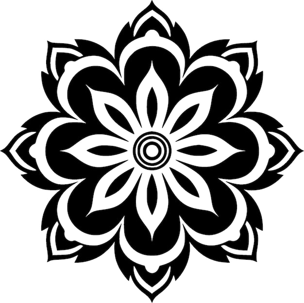 Mandala minimalistisch en eenvoudig silhouet vectorillustratie