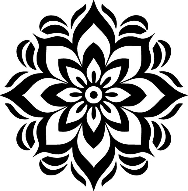 Mandala minimalistisch en eenvoudig silhouet vectorillustratie
