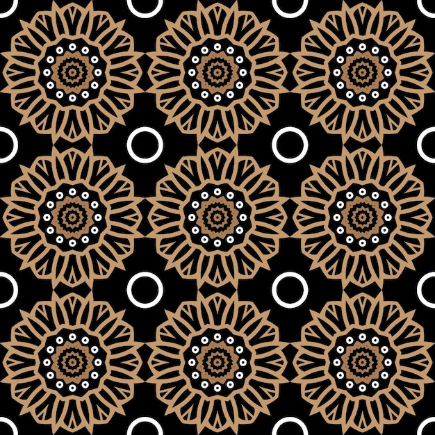 Mandala monochrome ceramic tile pattern