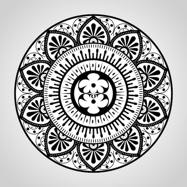 Vettore icona della decorazione monocromatica mandala