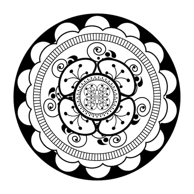 Icona della decorazione monocromatica mandala