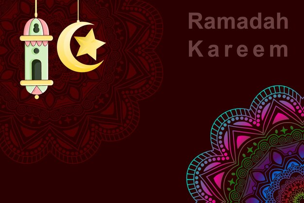 Mandala mooi ramadan kareem wenskaart ontwerp