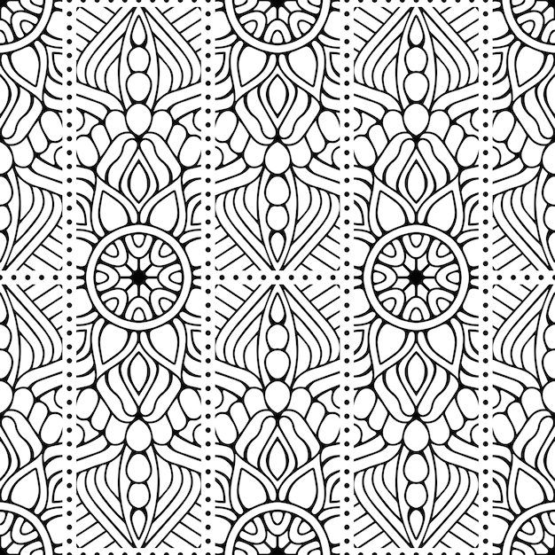 Mandala motif ornament seamless pattern