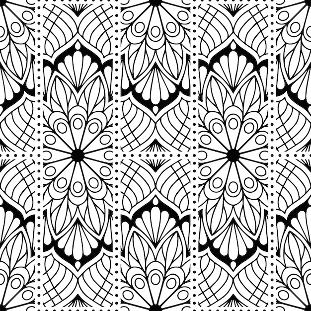 Mandala motif ornament seamless pattern