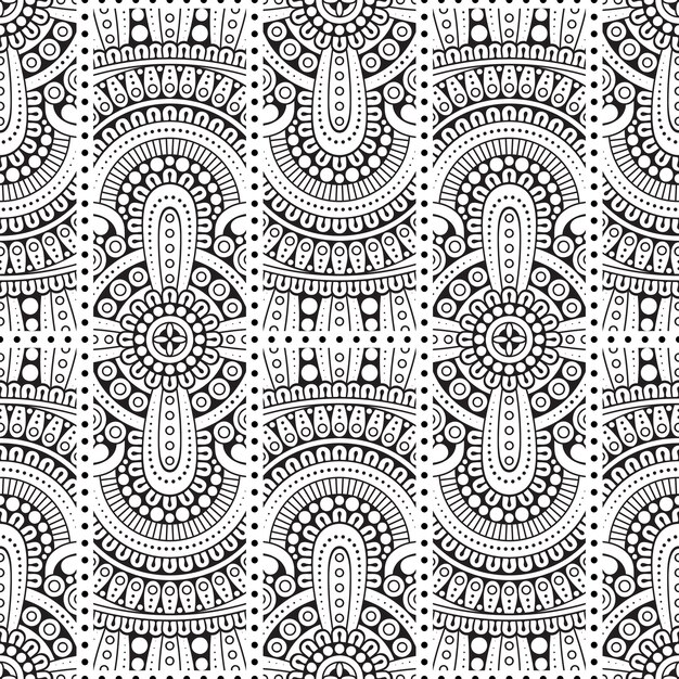 Mandala motif ornament seamless pattern