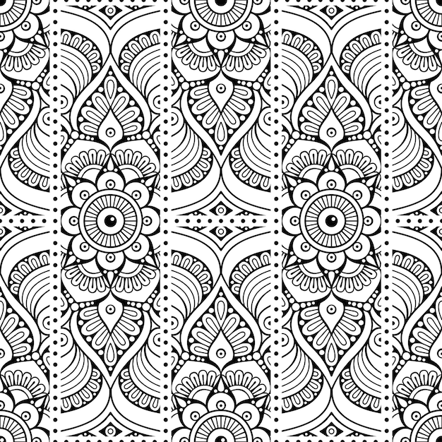 Mandala motif ornament seamless pattern