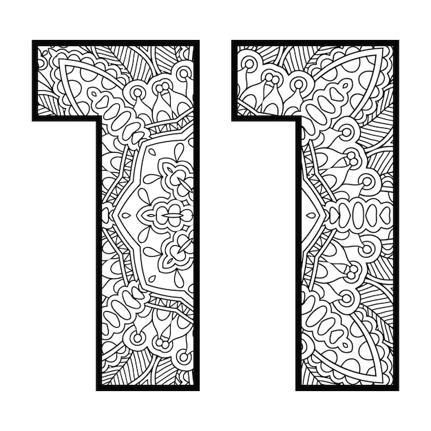 Mandala Number Coloring Page For Kids