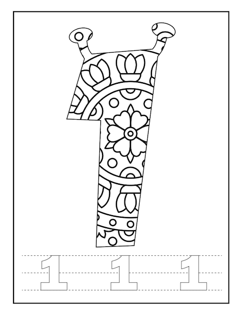 Mandala number coloring pages