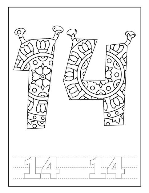 Mandala number coloring pages