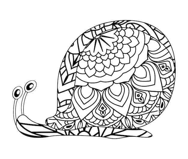 Mandala ocean animals coloring pages for kids and adult premium vector