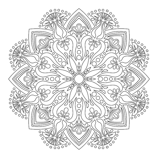 Mandala-ontwerp in lineaire stijl