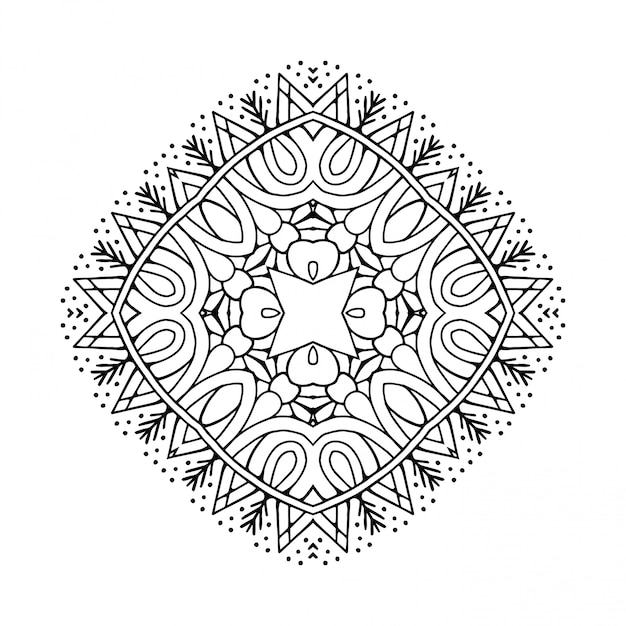 Mandala ontwerp. Lineart, decoratieve elementen