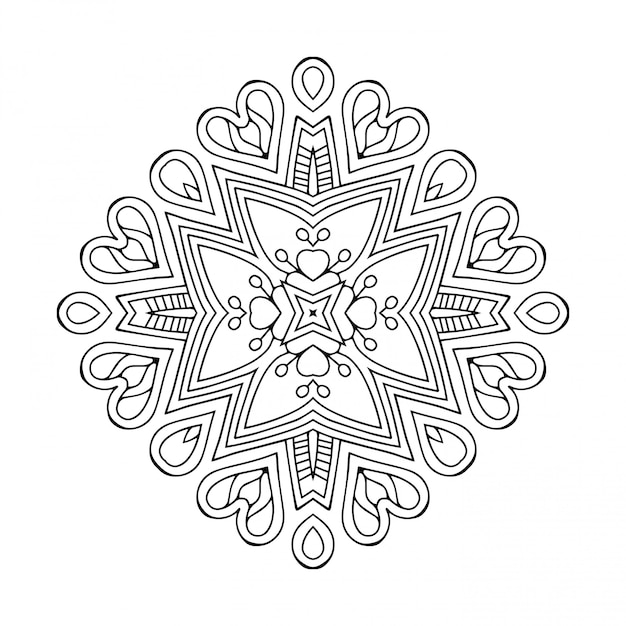 Mandala ontwerp. Lineart, decoratieve elementen