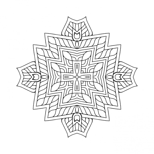 Mandala ontwerp. Lineart, decoratieve elementen