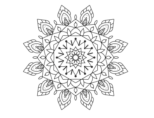 Mandala-ontwerp, mandala-achtergrond, mandala-ontwerp voor kleurplaat