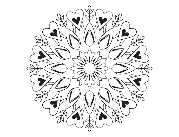 Mandala-ontwerp, mandala-achtergrond, mandala-ontwerp voor kleurplaat