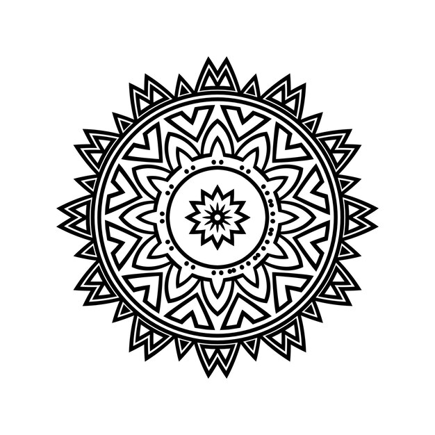 Vector mandala-ontwerp met bloemenachtergrond