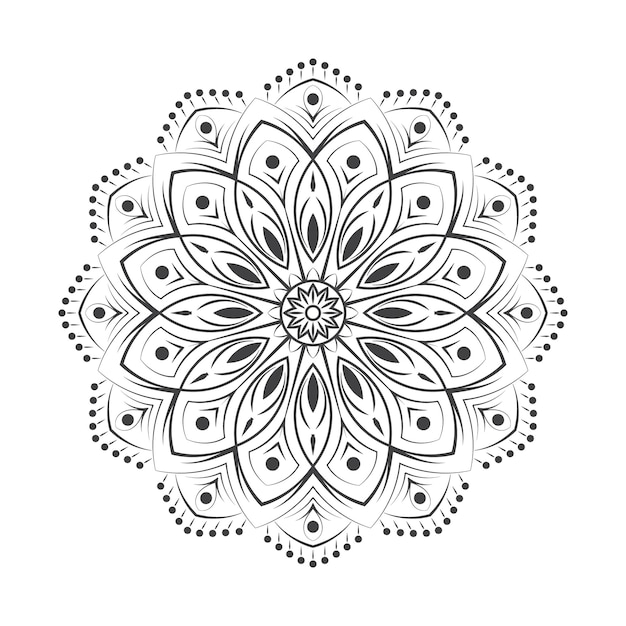 Mandala-ontwerp met bloemenelementen in vector