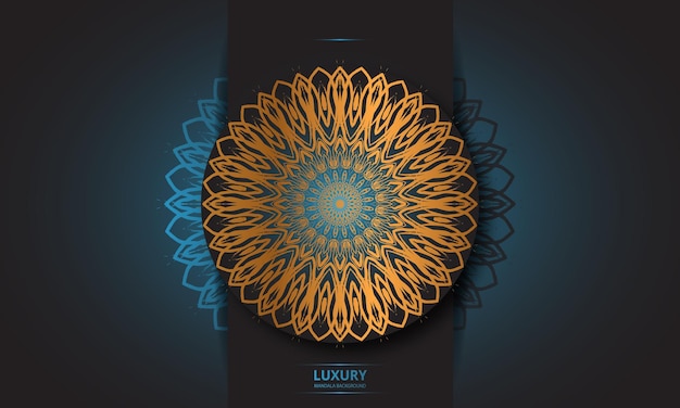 Mandala-ontwerp om luxe ontwerp gouden penseeltekst.