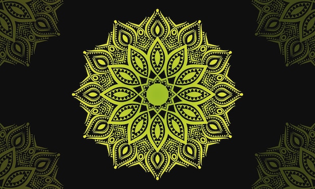 Mandala-ontwerp sier rond kantpatroon