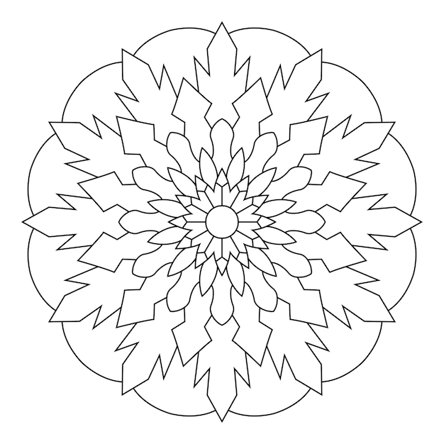 Mandala ontwerp voor kleurplaat decoratief rond ornament anti-stress therapie patroon yoga logo