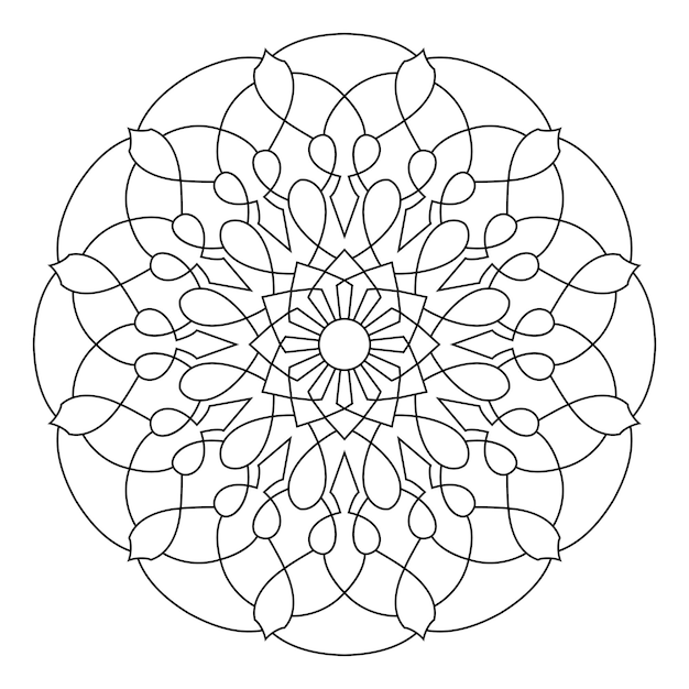 Mandala ontwerp voor kleurplaat decoratief rond ornament anti-stress therapie patroon yoga logo