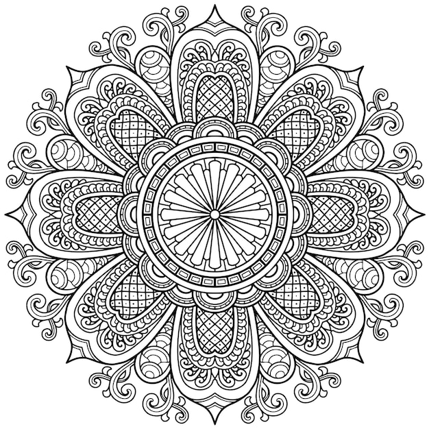 Mandala-ontwerp voor kleurplaat