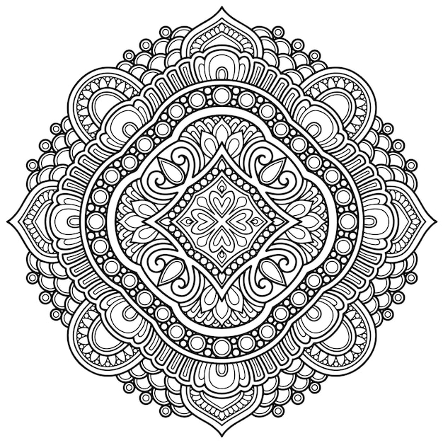 Mandala-ontwerp voor kleurplaat