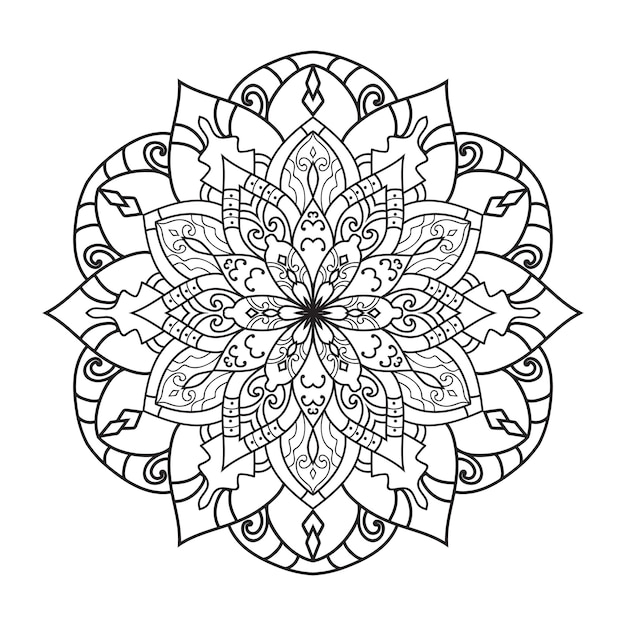 Mandala ontwerp voor volwassen kleurplaat. decoratieve ronde sieraad.