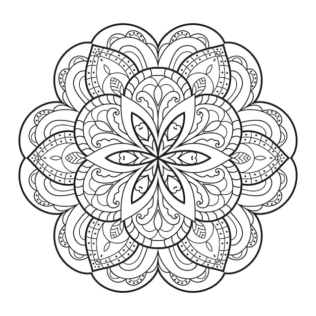 Mandala ontwerp voor volwassen kleurplaat. decoratieve ronde sieraad.