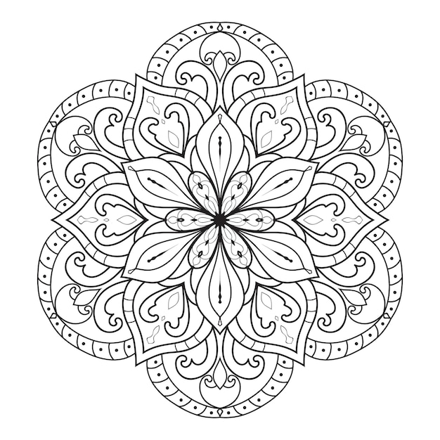 Mandala ontwerp voor volwassen kleurplaat .decoratieve ronde sieraad.