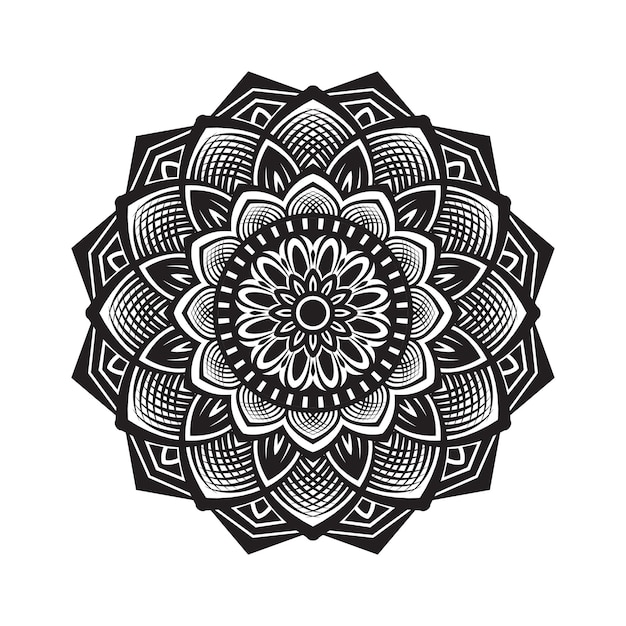 Mandala ontwerp zwart-wit vector