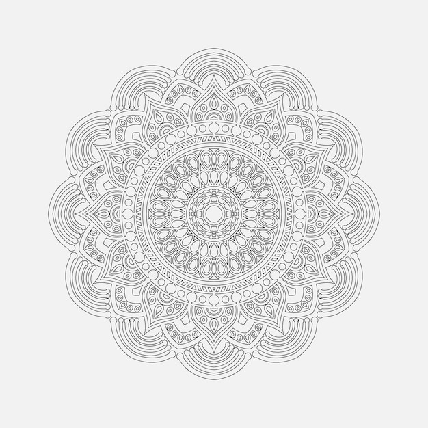 Mandala ontwerp Zwarte kleur Gratis Vector