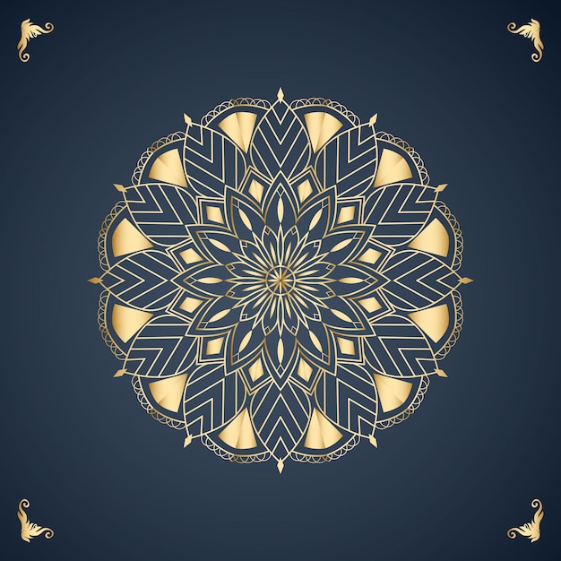 Mandala-ontwerpachtergrond in gouden kleur