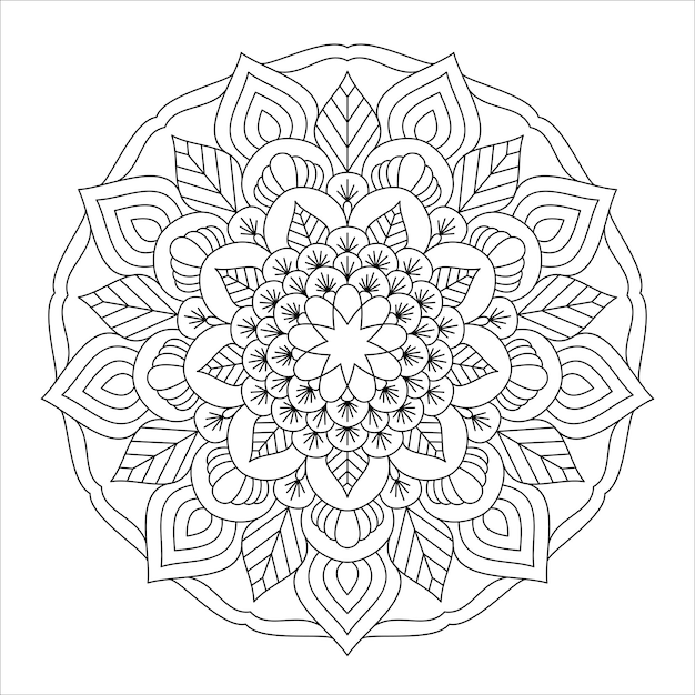 Vector mandala-ontwerpvector om in te kleuren