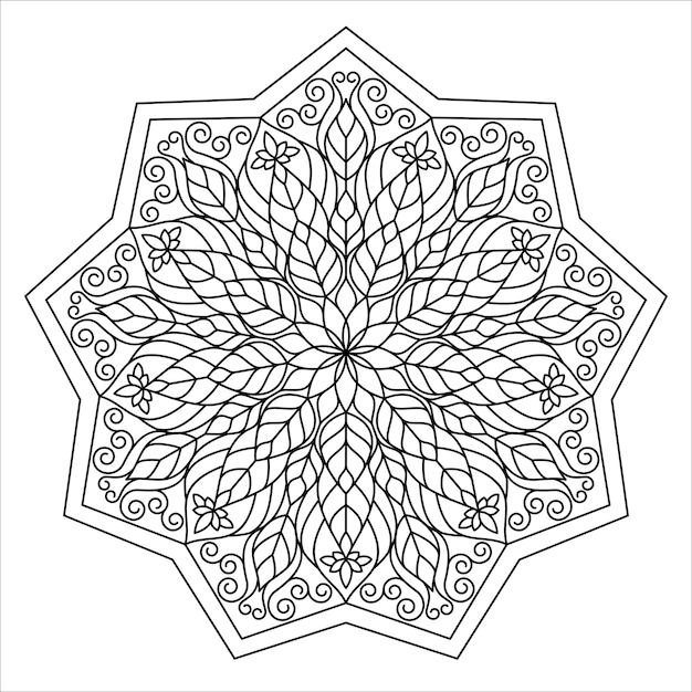 Mandala-ontwerpvector om in te kleuren