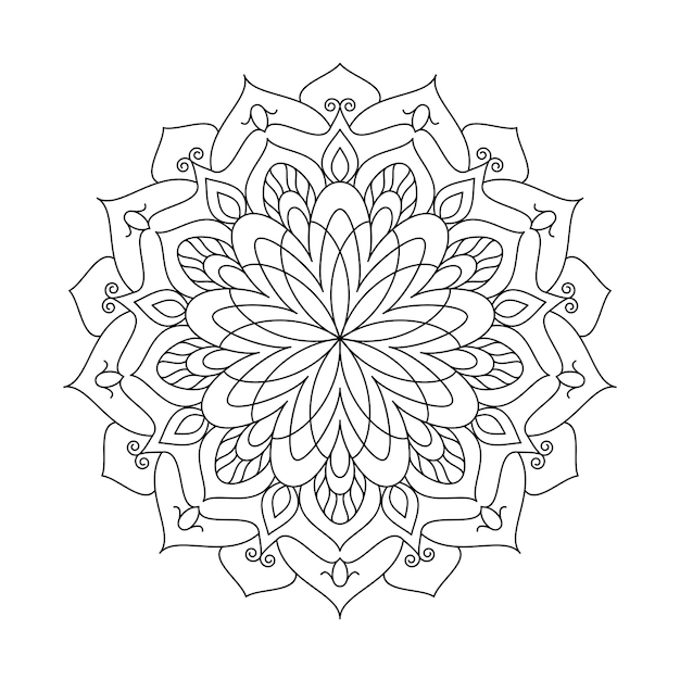 Mandala-ontwerpvector om in te kleuren