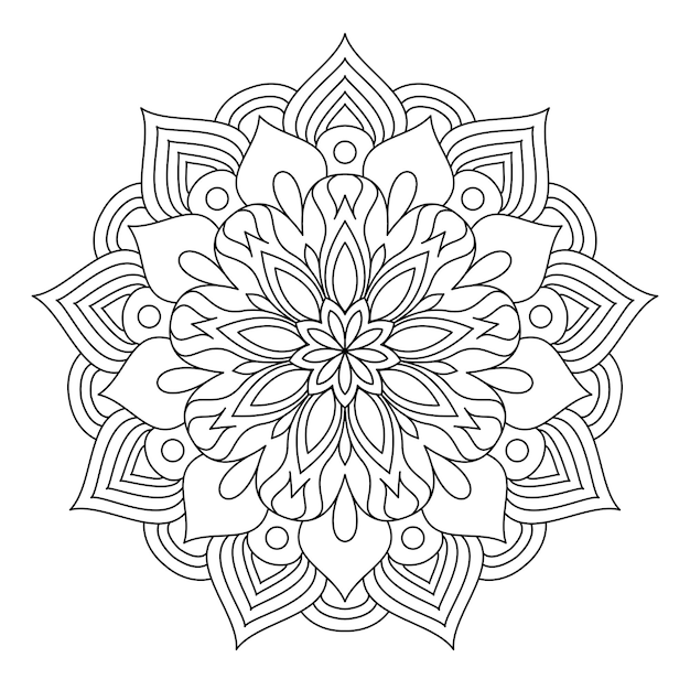 Mandala-ontwerpvector om in te kleuren