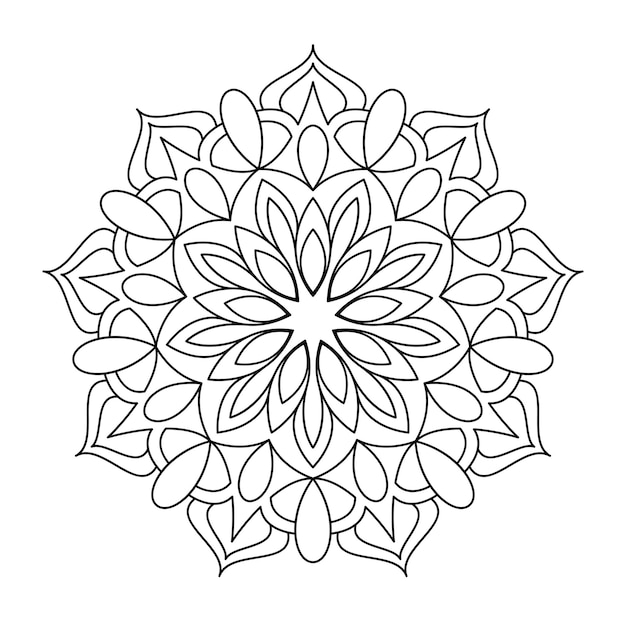 Vector mandala-ontwerpvector om in te kleuren