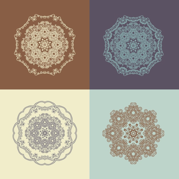 Mandala Oost-ornament Set van vectorillustratie
