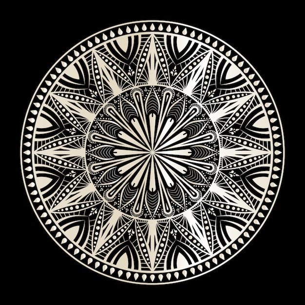 Mandala op zwart en wit