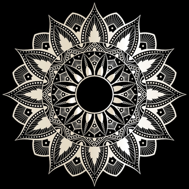 Vector mandala op zwart en wit