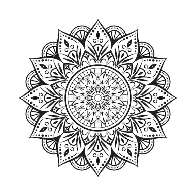 Vector mandala op zwart en wit