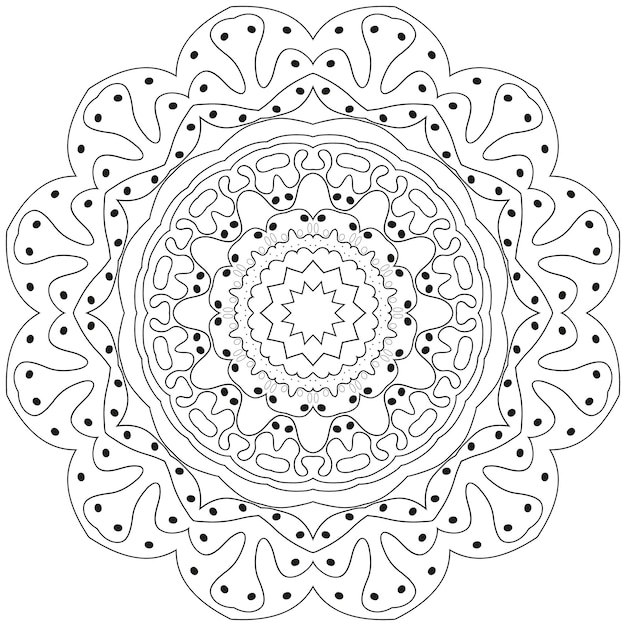 Mandala oriental motivo floreale decorativo illustrazione vettoriale isolata su sfondo bianco