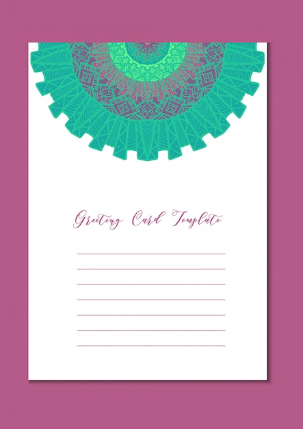 Mandala oriental greeting card with copyspace