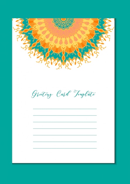 Vector mandala oriental template card